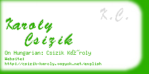 karoly csizik business card